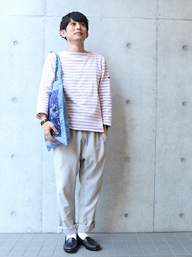 「ACCOMMODE（アコモデ）のアイテム」を使った、渡邊達也さん（メンズ・165cm）の夏コーディネート