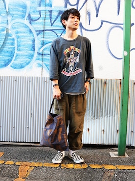 「ACCOMMODE（アコモデ）のアイテム」を使った、渡邊達也さん（メンズ・165cm）の秋コーディネート