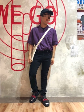 「CONVERSE（コンバース）のアイテム（トートバッグ）」を使った、YUSUKEさん（メンズ・170cm）の夏コーディネート