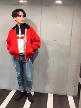 「Saturdays NYC（サタデーズ ニューヨークシティ ）のアイテム（その他シューズ）」を使った、谷口さんさん（メンズ・165cm）の秋コーディネート