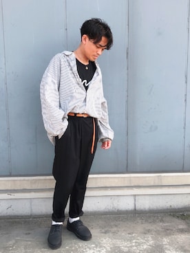 「Saturdays NYC（サタデーズ ニューヨークシティ ）のアイテム（その他シューズ）」を使った、谷口さんさん（メンズ・165cm）の春コーディネート