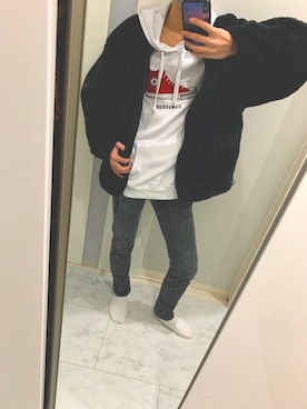 「CONVERSE（コンバース）のアイテム（パーカー）」を使った、hiroさん（メンズ・172cm）の春コーディネート