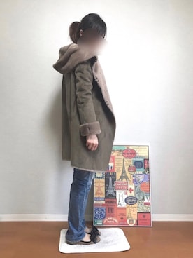 「URBAN RESEARCH ROSSO WOMEN（アーバンリサーチ　ロッソ）のアイテム（ムートンコート）」を使った、SAKI⁂さん（レディース・168cm）の冬コーディネート