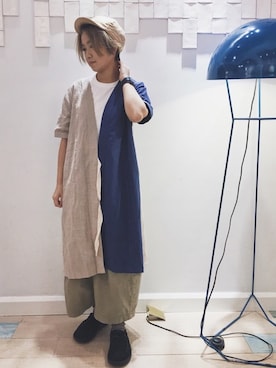 「kimono」｜「アイテム（帽子）」を使った、wingnavyさん（レディース・153cm）の夏コーディネート