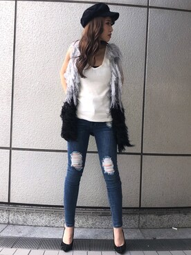 「LIPSERVICE（リップサービス）のアイテム（その他アウター）」を使った、倉林夏実さん（レディース・157cm）の夏コーディネート