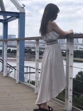 「マキシワンピ」｜倉林夏実さん（レディース・157cm・20代）の夏コーディネート