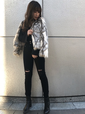 「LIPSERVICE（リップサービス）のアイテム（その他アウター）」を使った、倉林夏実さん（レディース・157cm）の秋コーディネート