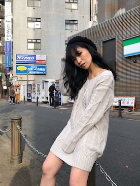 「LIPSERVICE（リップサービス）のアイテム（ハンチング/ベレー帽）」を使った、倉林夏実さん（レディース・157cm）の秋コーディネート