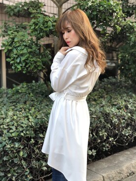 「アイテム（シャツワンピース）」を使った、倉林夏実さん（レディース・157cm・20代）の春コーディネート