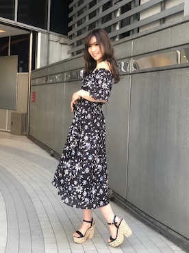 「アイテム（シャツワンピース）」を使った、倉林夏実さん（レディース・157cm・20代）の春コーディネート