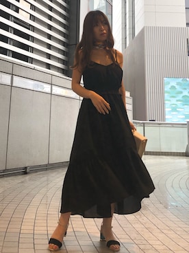 「ロンクスカート」｜「アイテム（ワンピース/ドレス）」を使った、倉林夏実さん（レディース・157cm）の夏コーディネート