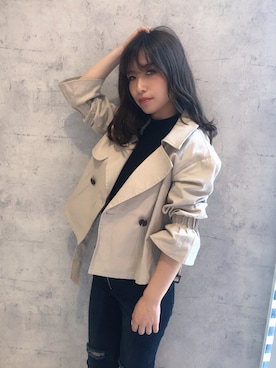 「LIPSERVICE（リップサービス）のアイテム（その他アウター）」を使った、倉林夏実さん（レディース・157cm）の秋コーディネート