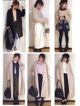 「EMODA（エモダ）のアイテム（その他アウター）」を使った、yunさん（レディース・153cm）の冬コーディネート