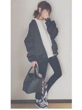 「GRL（グレイル）のアイテム（ブルゾン）」を使った、yunさん（レディース・153cm）の春コーディネート