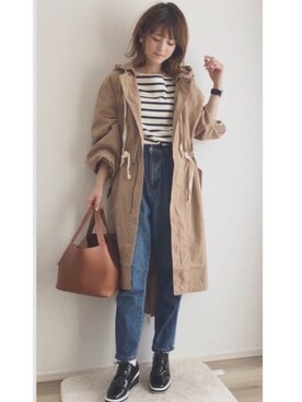 「SLY（スライ）のアイテム（その他アウター）」を使った、yunさん（レディース・153cm）の春コーディネート