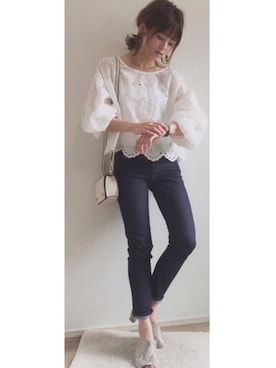 「バルーンスリーブ」｜yunさん（レディース・153cm）の春コーディネート