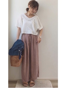 「GRL（グレイル）のアイテム（デニムジャケット）」を使った、yunさん（レディース・153cm）の春コーディネート