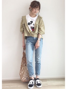 「PAGEBOY（ページボーイ）のアイテム（ジャケット/アウター）」を使った、yunさん（レディース・153cm）の夏コーディネート