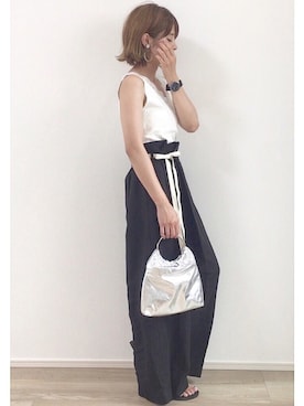 「black」｜「アイテム（ビーチサンダル）」を使った、yunさん（レディース・153cm）の夏コーディネート