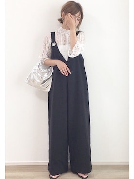 「KBF（ケイビーエフ）のアイテム（オールインワン・サロペット）」を使った、yunさん（レディース・153cm）の夏コーディネート