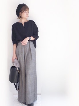 「資生堂インテグレートプレゼンツ 秋服×「#コク色シャドウ」でいい女になろうキャンペーン（シセイドウインテグレート）のアイテム」を使った、yunさん（レディース・153cm）の秋コーディネート