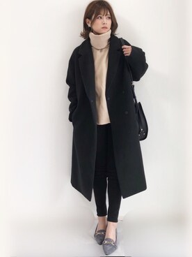 「AVAN LILY（アヴァンリリィ）のアイテム（その他アウター）」を使った、yunさん（レディース・153cm）の冬コーディネート