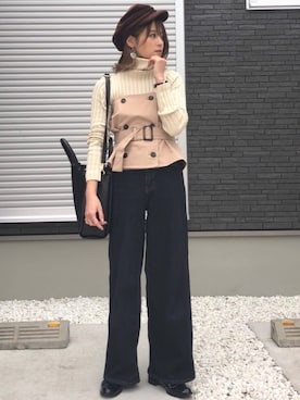 「Luz Llena（ラズレナ）のアイテム」を使った、yunさん（レディース・153cm）の冬コーディネート