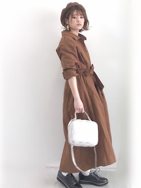 「白靴下」｜「アイテム（その他アウター）」を使った、yunさん（レディース・153cm）の春コーディネート