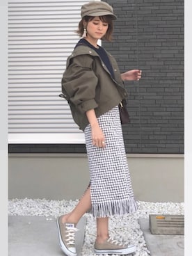 「Sheson（シーズン）のアイテム（スウェット）」を使った、yunさん（レディース・153cm）の春コーディネート