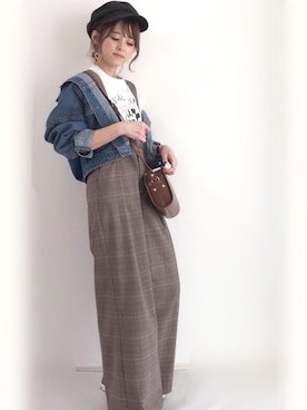 「GRL（グレイル）のアイテム（デニムジャケット）」を使った、yunさん（レディース・153cm）の春コーディネート