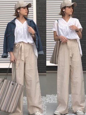 「GRL（グレイル）のアイテム（デニムジャケット）」を使った、yunさん（レディース・153cm）の春コーディネート