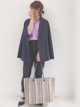 「SENSE OF PLACE by URBAN RESEARCH（センスオブプレイスバイアーバンリサーチ）のアイテム（その他アウター）」を使った、yunさん（レディース・153cm）の春コーディネート