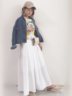 「GRL（グレイル）のアイテム（デニムジャケット）」を使った、yunさん（レディース・153cm）の春コーディネート