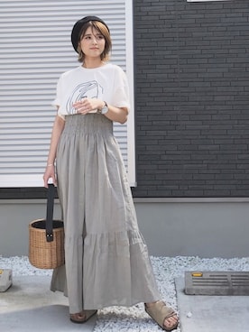 「サニーレーベル」｜「アイテム（ハンチング/ベレー帽）」を使った、yunさん（レディース・153cm）の春コーディネート