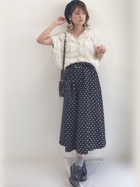 「GRL（グレイル）のアイテム（ハンチング/ベレー帽）」を使った、yunさん（レディース・153cm）の春コーディネート