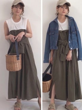 「GRL（グレイル）のアイテム（デニムジャケット）」を使った、yunさん（レディース・153cm）の春コーディネート