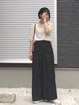 「GRL（グレイル）のアイテム（ハンチング/ベレー帽）」を使った、yunさん（レディース・153cm）の夏コーディネート