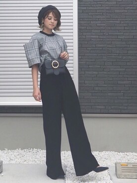 「EMODA」｜「アイテム（ハンチング/ベレー帽）」を使った、yunさん（レディース・153cm）の夏コーディネート