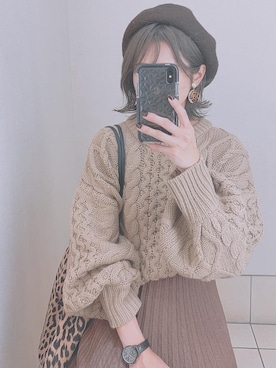 「GRL（グレイル）のアイテム（ハンチング/ベレー帽）」を使った、yunさん（レディース・153cm）の秋コーディネート