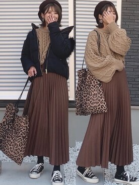 「GRL（グレイル）のアイテム（ハンチング/ベレー帽）」を使った、yunさん（レディース・153cm）の秋コーディネート