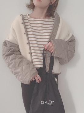 「TODAYFUL（トゥデイフル）のアイテム（ブルゾン）」を使った、yunさん（レディース・153cm）の冬コーディネート