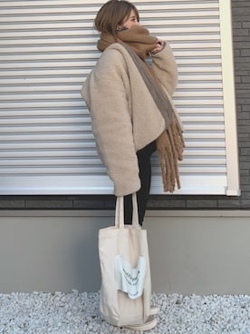 「GRL（グレイル）のアイテム（スウェット）」を使った、yunさん（レディース・153cm）の冬コーディネート