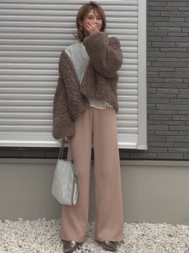 「shopnikoniko」｜「アイテム（パンツ）」を使った、yunさん（レディース・153cm）の冬コーディネート
