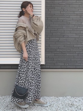 「FREE'S MART（フリーズマート）のアイテム（ジャケット/アウター）」を使った、yunさん（レディース・153cm）の春コーディネート