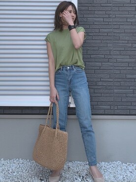 「URBAN RESEARCH DOORS（アーバンリサーチドアーズ）のペーパープレーンバッグ（ショルダーバッグ）」を使った、yunさん（レディース・153cm）の春コーディネート