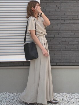 「YArKA（ヤーカ）のアイテム（バッグ）」を使った、yunさん（レディース・153cm）の春コーディネート