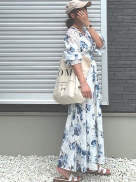 「MERCURYDUO（マーキュリーデュオ）のアイテム（ワンピース/ドレス）」を使った、yunさん（レディース・153cm）の夏コーディネート