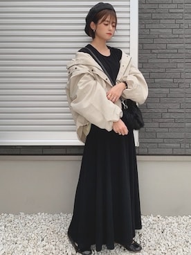 「apres jour mignon（アプレジュールミニョン）のアイテム（ブルゾン）」を使った、yunさん（レディース・153cm）の秋コーディネート