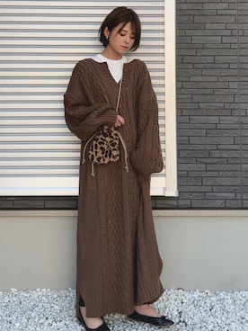 「ZAKKA-BOX（ザッカボックス）のアイテム（ショルダーバッグ）」を使った、yunさん（レディース・153cm）の秋コーディネート