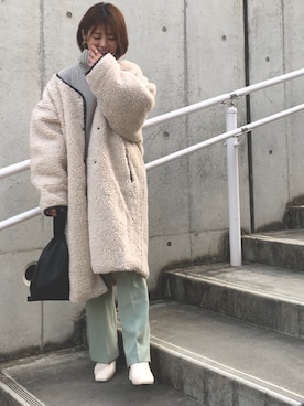 「タートルネック」｜「アイテム（その他アンダーウェア/インナー）」を使った、yunさん（レディース・153cm）の冬コーディネート